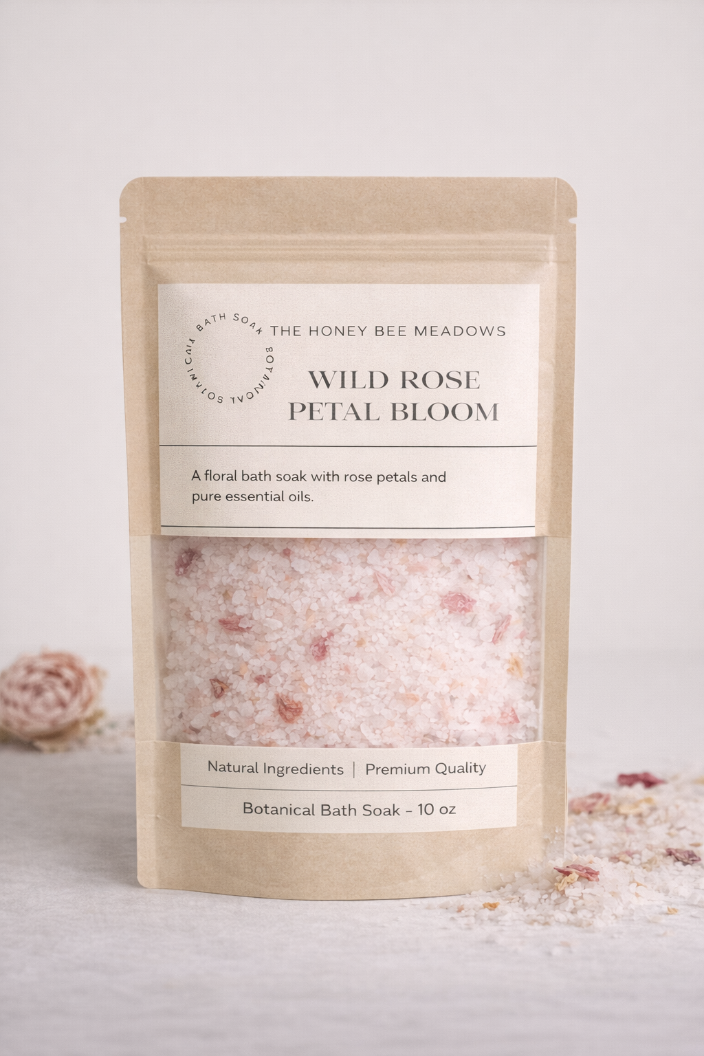 Wild Rose Petal Bloom Bath Soak Stand-Up Pouch